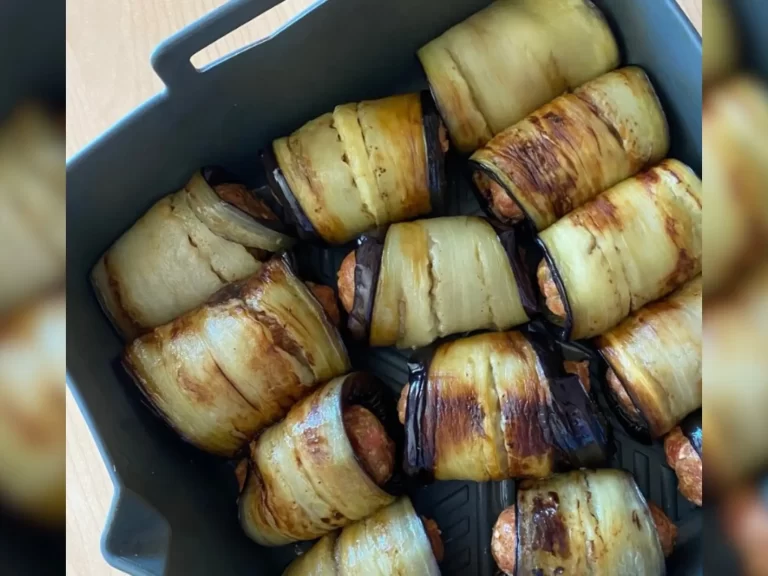 Berenjenas rellenas de carne en freidora de aire