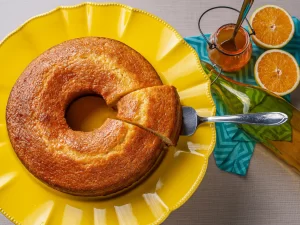 Bizcocho de naranja en freidora de aire