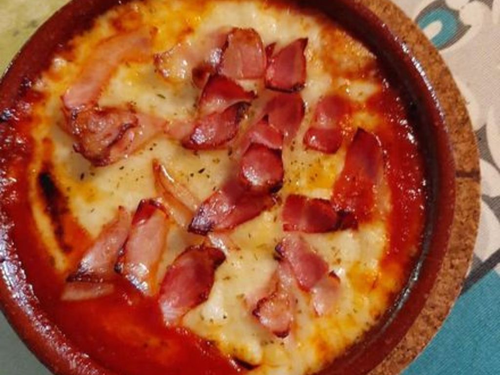 Provolone con Bacon y tomate en Cosori