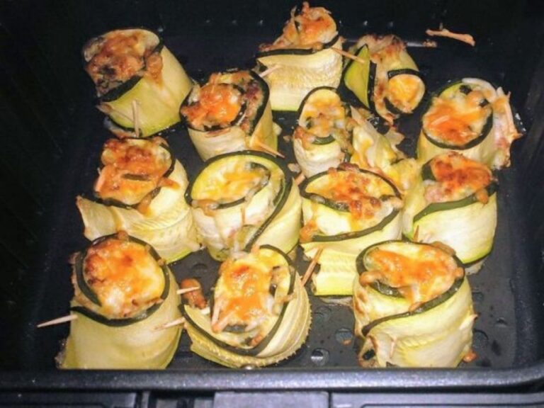 ️Rollitos de calabacín con jamón York y queso en Freidora de Aire